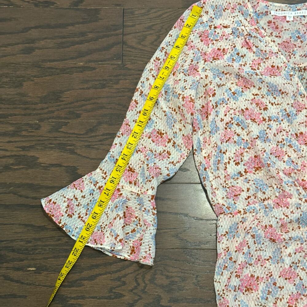 Veronica Beard Floral Silk Ruched Sean Mini Dress Size 8 - Picture 9 of 14